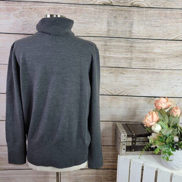 JM Collection Women’s Gray Turtleneck Sweater Size Large - Picture 2 of 5